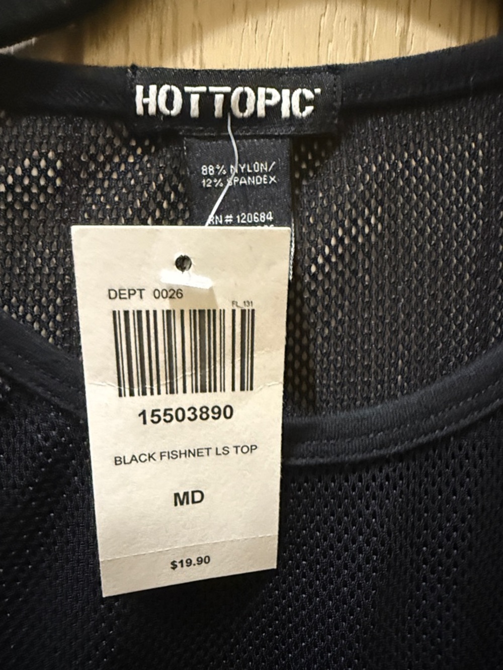 Hot Topic fishnet Mesh Long Sleeve Top - Picture 2 of 3
